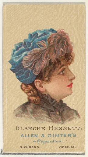 Blanche Bennett, from World's Beauties, Series 2 (N27) for Allen & Ginter Cigarettes