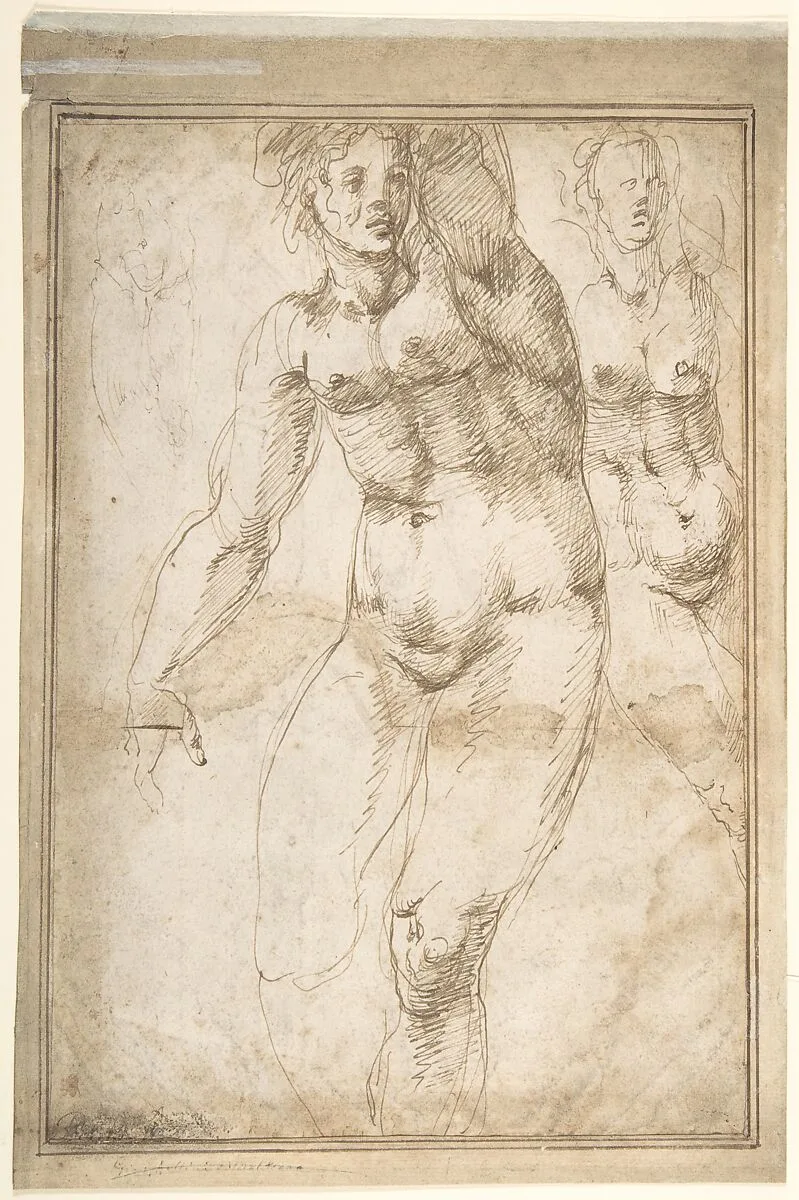 Nude Figure Studies (Recto); Sheet of Figure Studies (Verso) — Anonymous, Italian, 16th century
