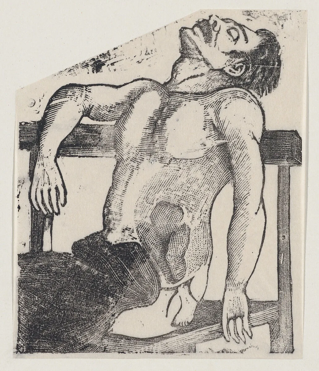 A man with a small foot emerging from his side — José Guadalupe Posada