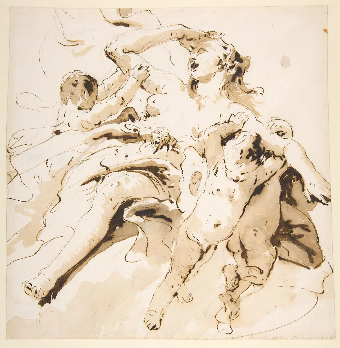 Woman Transported by Three Putti — Giovanni Battista Tiepolo