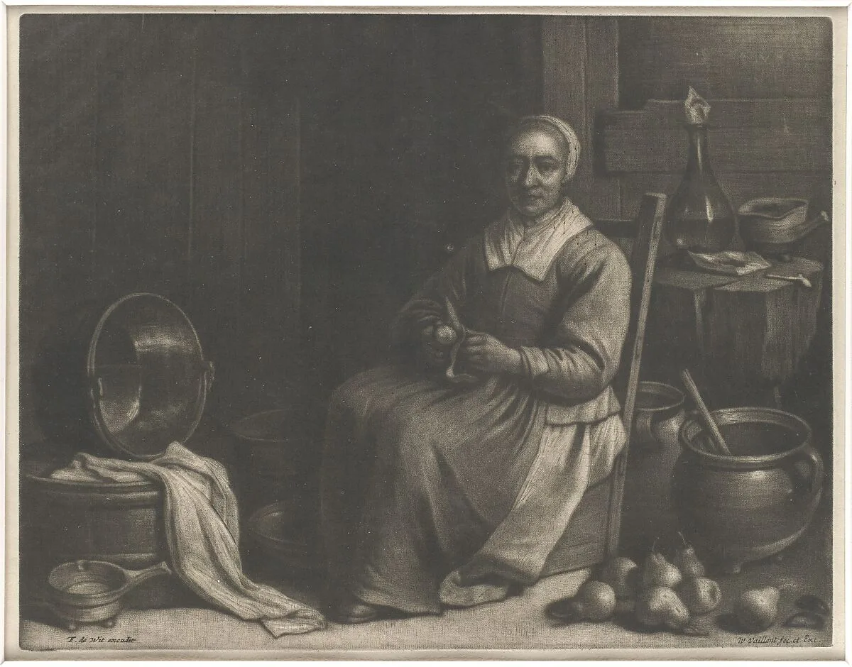 A Woman Peeling Pears — Wallerant Vaillant