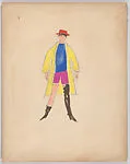 Drawing for a theatrical costume for George Church as Baby Face McGinty in 'Ziegfeld Follies of 1936' — Vincente Minnelli