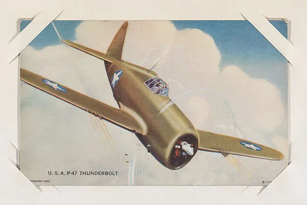 U. S. A. P-47 Thunderbolt from Military cards series (W615) — International Mutoscope Reel Company