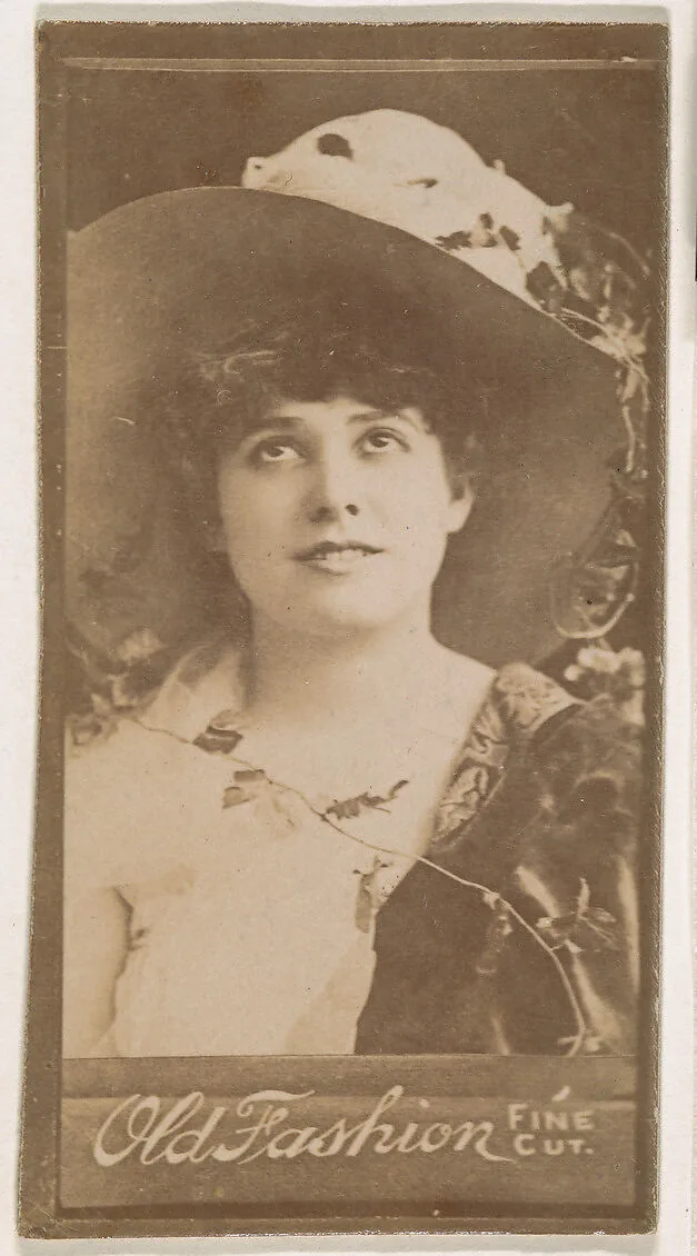 Actress wearing wide-brimmed hat, from the Actresses series (N664) promoting Old Fashion Fine Cut Tobacco — Unknown