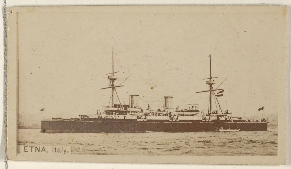 Etna, Italy, from the Famous Ships series (N50) for Virginia Brights Cigarettes — Allen & Ginter