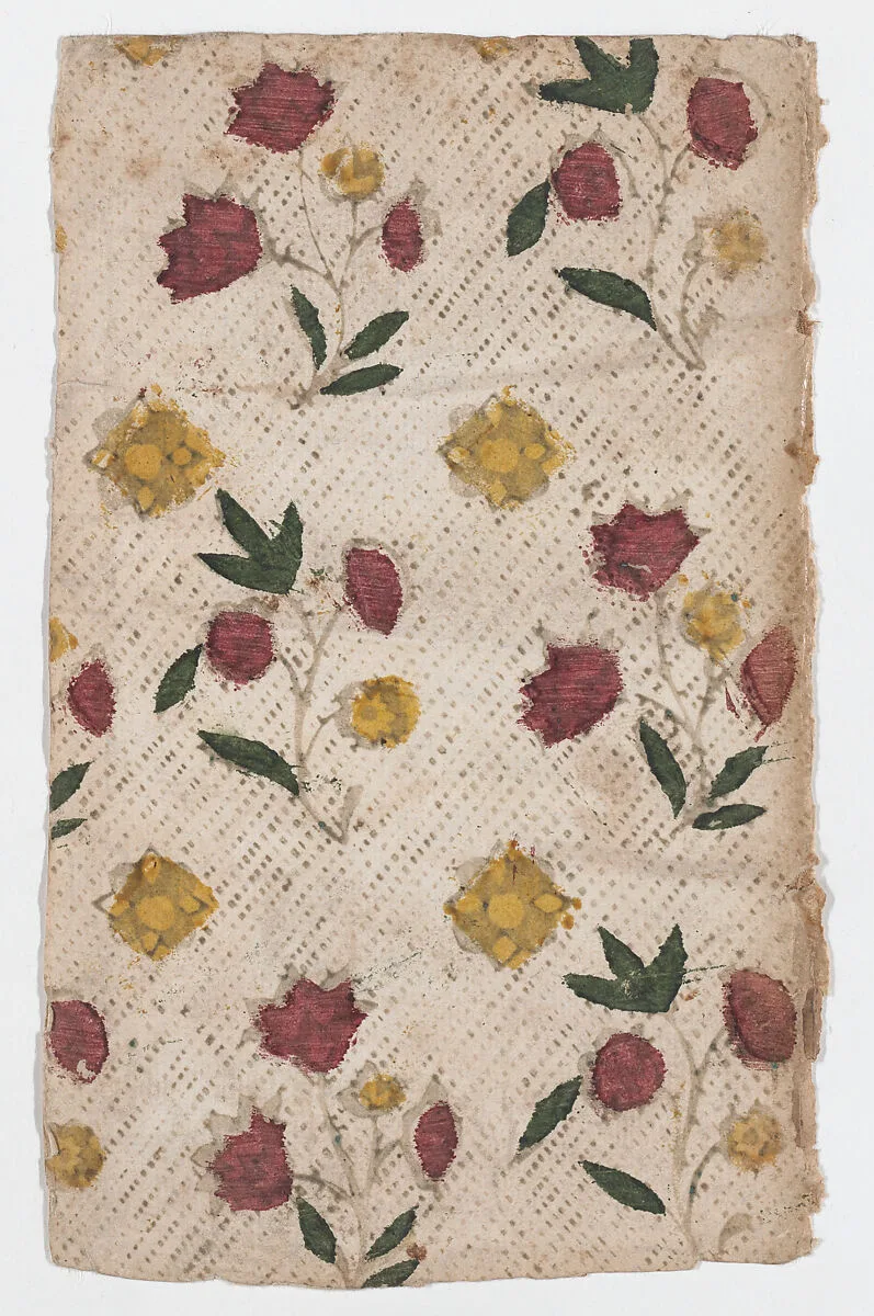 Sheet with overall floral pattern — Anonymous