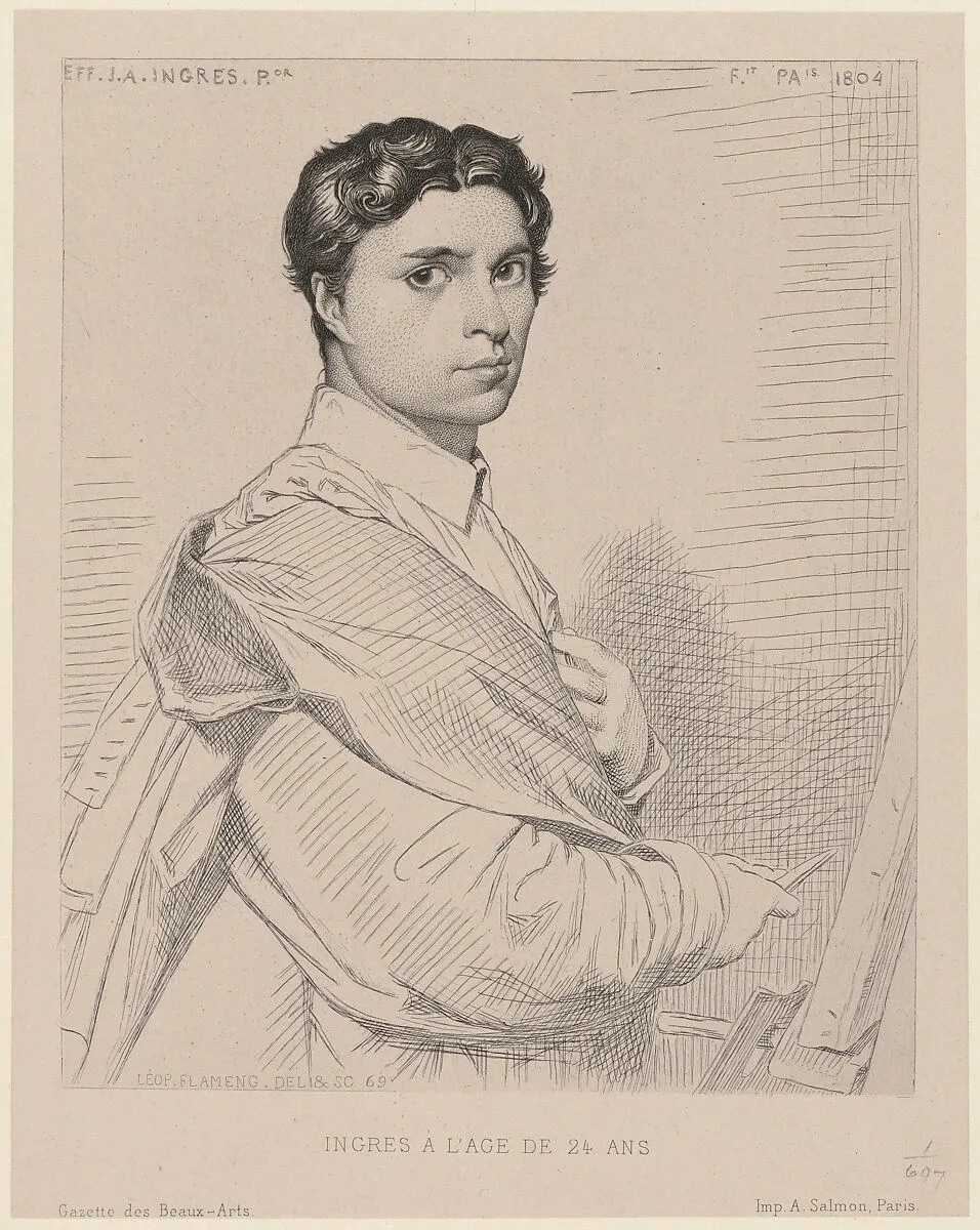 Portrait of J.A. Ingres — Jean Auguste Dominique Ingres|Léopold Flameng|Alfred Salmon|Gazette des Beaux-Arts