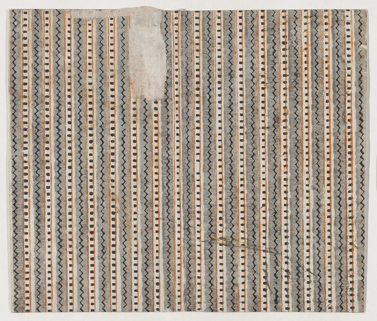 Book cover with overall zig zag and stripe pattern — Anonymous