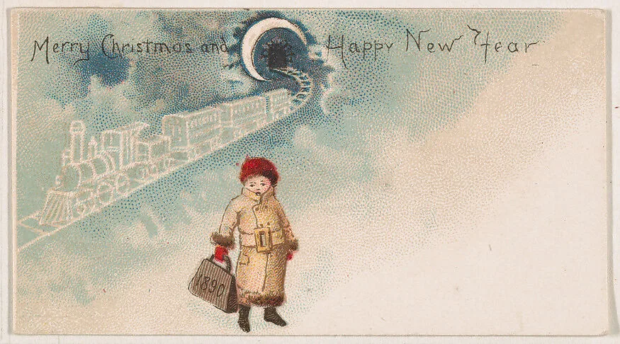 Merry Christmas and Happy New Year, from the New Years 1890 series (N227) issued by Kinney Bros. — Kinney Brothers Tobacco Company