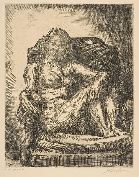 Nude with Wineglass — John Sloan