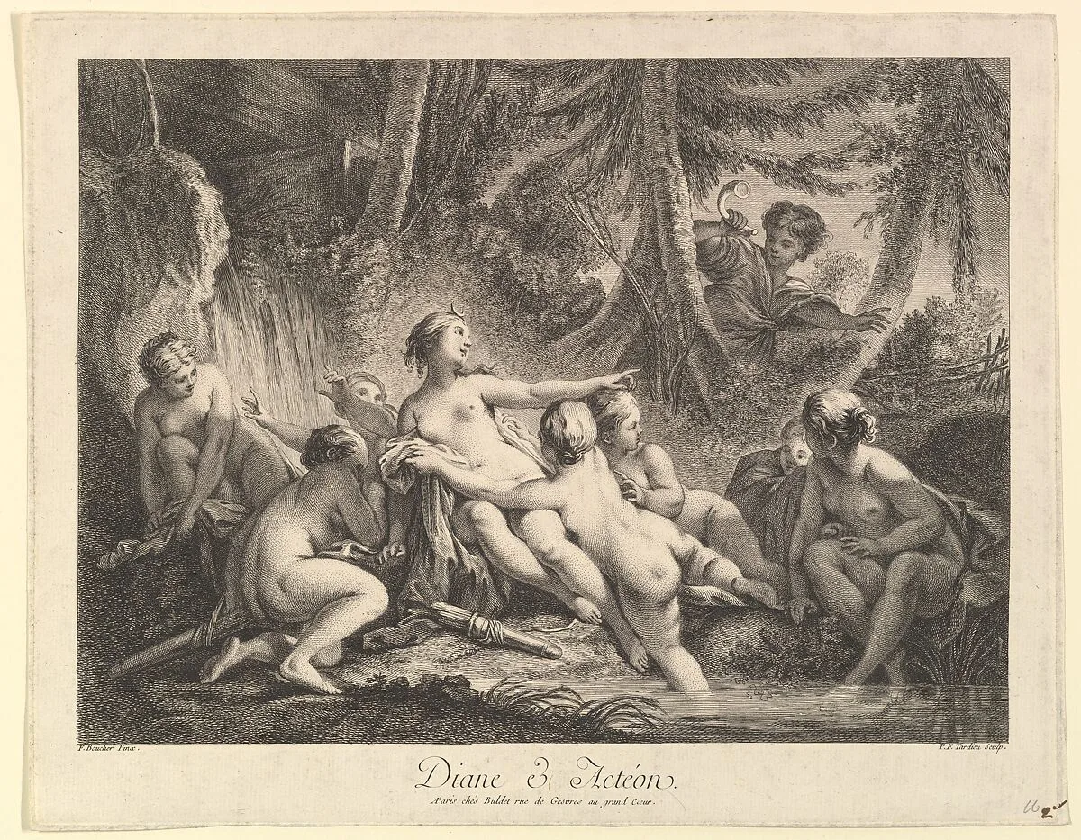 Diana and Acteon — Pierre François Tardieu|François Boucher