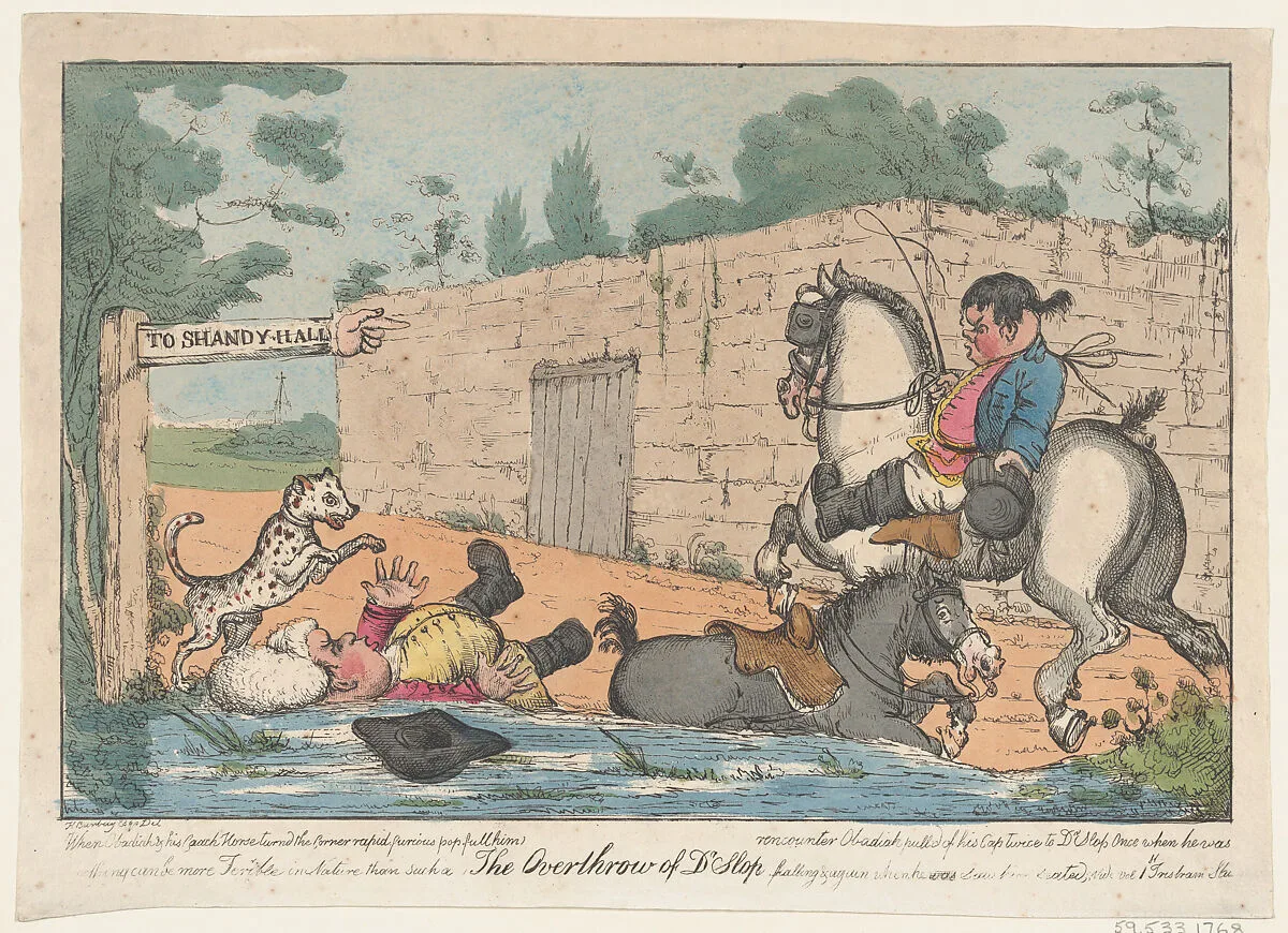 The Overthrow of Dr. Slop (Tristram Shandy) — Henry William Bunbury|Laurence Sterne