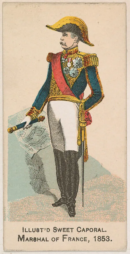 Marshal of France, 1853, from the Military Series (N224) issued by Kinney Tobacco Company to promote Sweet Caporal Cigarettes — Kinney Brothers Tobacco Company