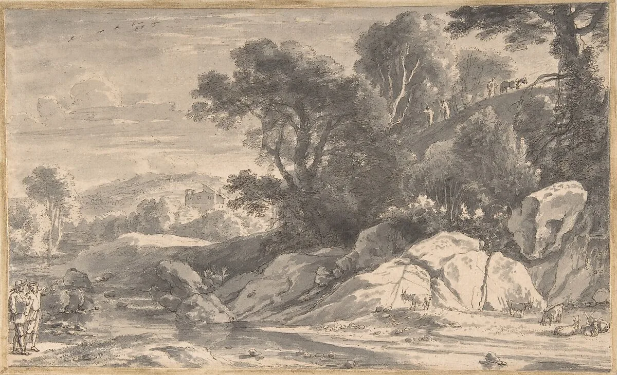 A River Landscape with Travellers — Herman van Swanevelt