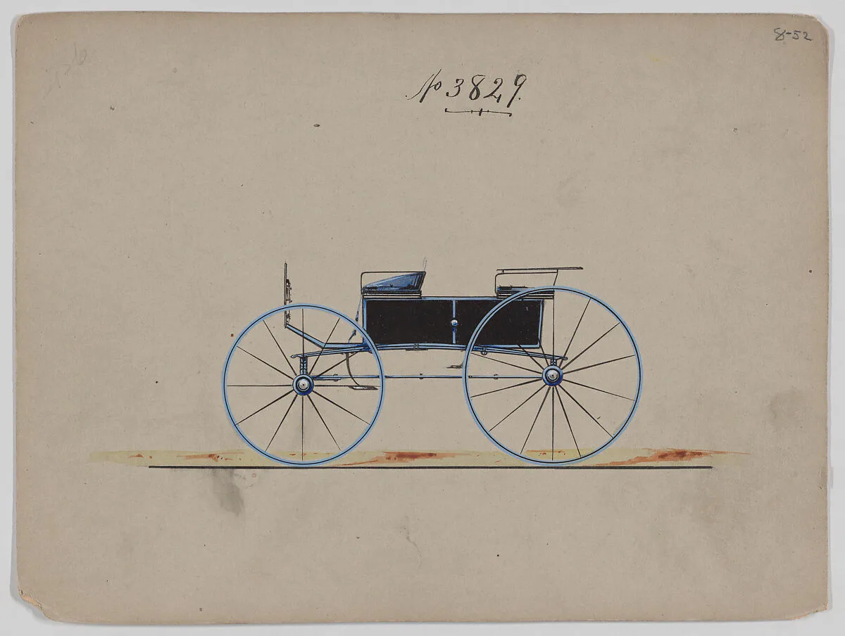Design for 4 seat Phaeton, no top, no. 3829 — Brewster & Co.
