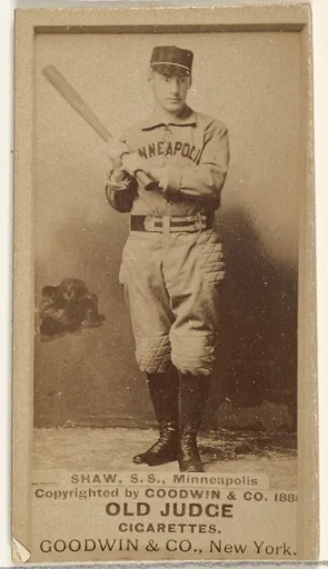 John W. Shaw, Shortstop, Minneapolis, from the Old Judge series (N172) for Old Judge Cigarettes