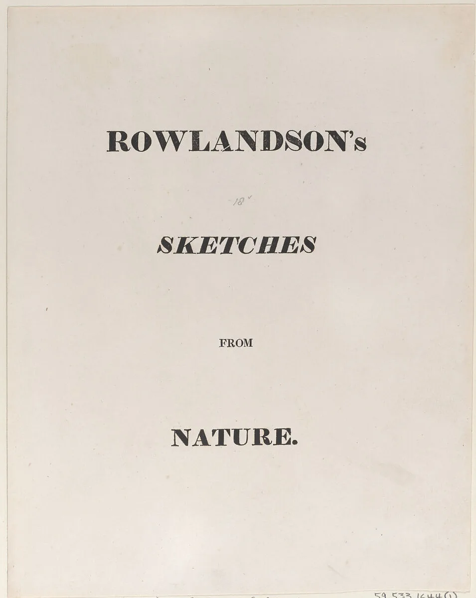 Title page, from "Sketches from Nature" — Thomas Rowlandson