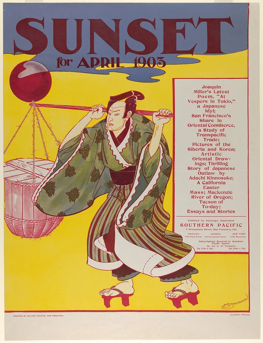 Sunset Magazine: April — William Stevens|Passenger Department, Southern Pacific|Sunset Press