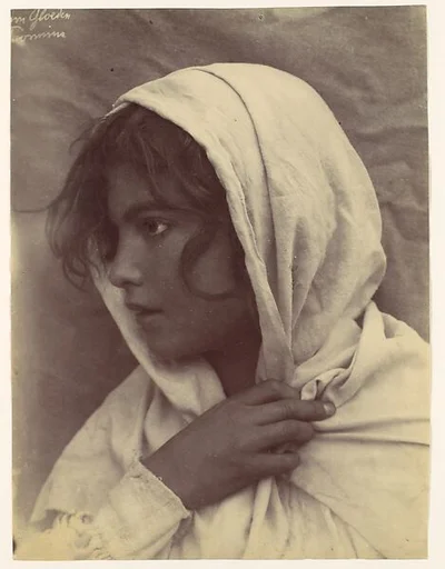 [Young Girl [?] with Cloak of Cloth Over Head, Sicily, Italy]