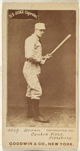 Thomas "Tom" Tarlton Brown, Center Field, Pittsburgh, from the Old Judge series (N172) for Old Judge Cigarettes