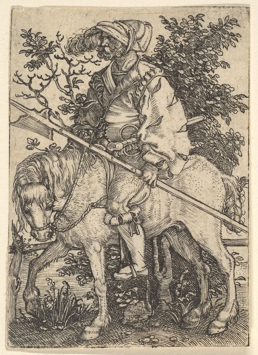 Halberdier on Horseback — Barthel Beham
