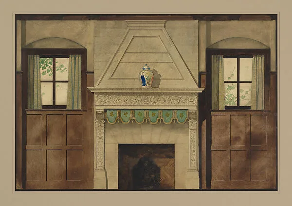Design for room interior — Louis C. Tiffany|Tiffany Studios|Tiffany Glass and Decorating Company