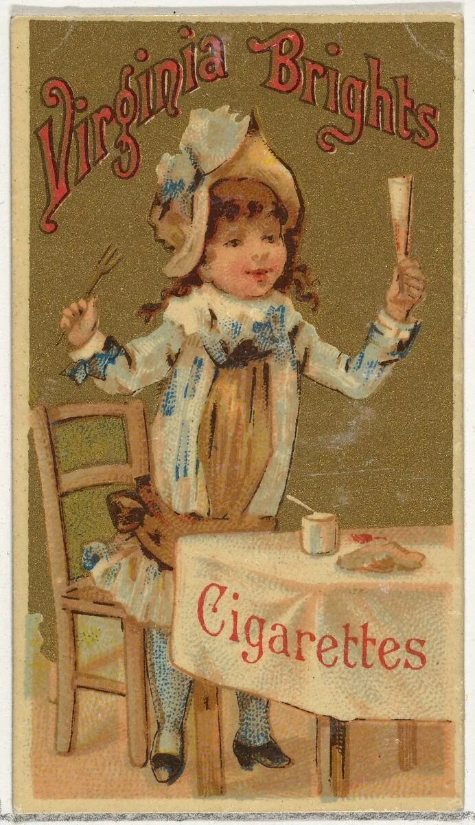 From the Girls and Children series (N64) promoting Virginia Brights Cigarettes for Allen & Ginter brand tobacco products — Allen & Ginter