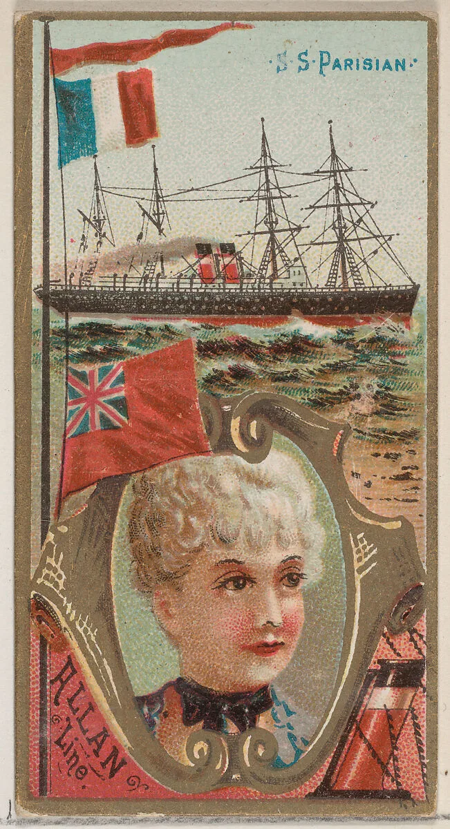 Steamship Parisian, Allan Line, from the Ocean and River Steamers series (N83) for Duke brand cigarettes — W. Duke, Sons & Co.