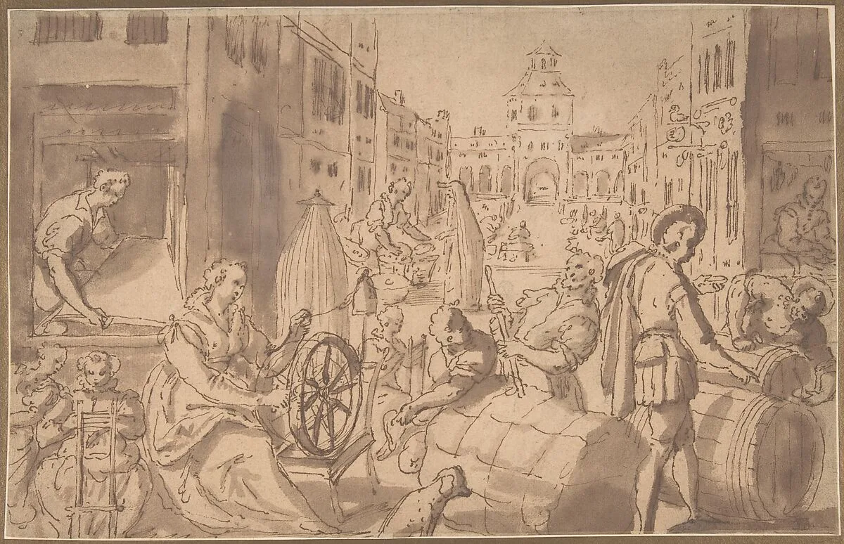 Market Scene — Anonymous, Netherlandish, 16th century