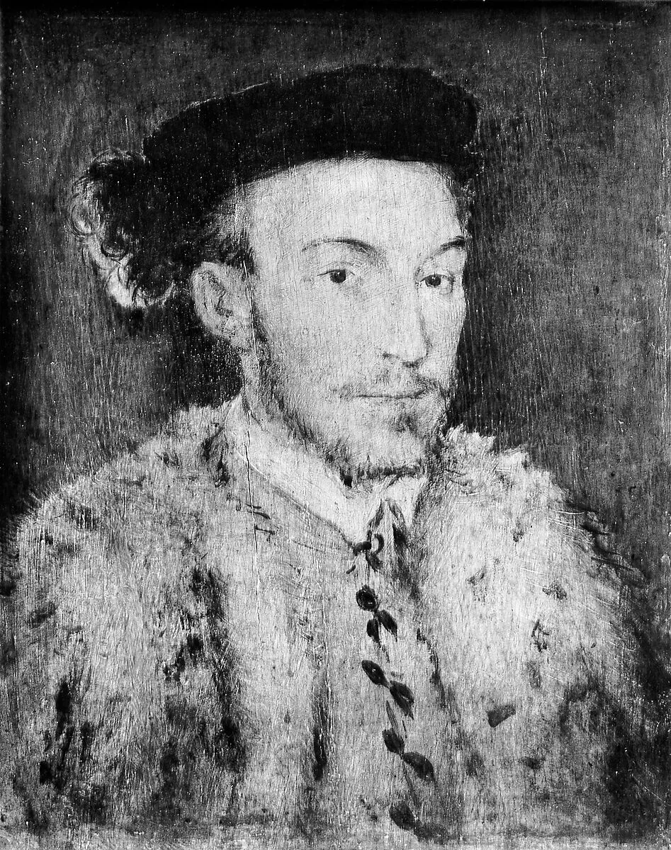Portrait of a Man in a White Fur Coat — French Painter