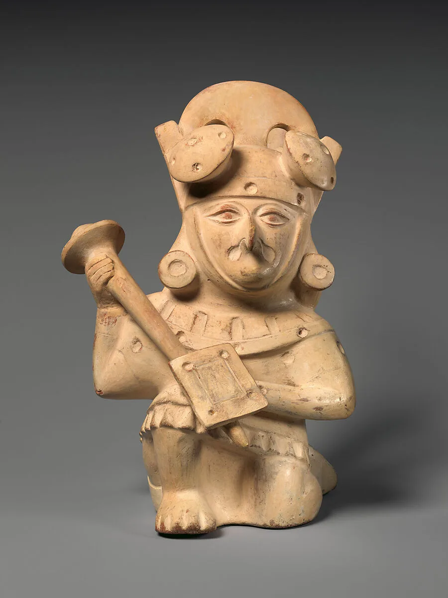 Stirrup spout bottle with warrior — Moche artist(s)