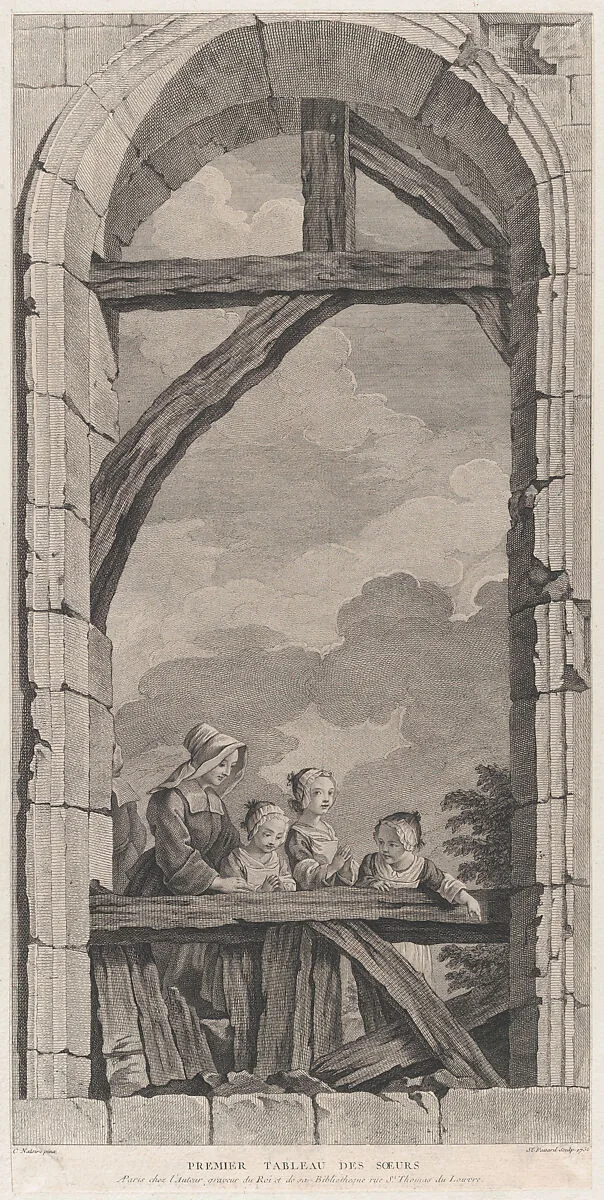 The Chapel of the Enfants-Trouvés in Paris: Religieuse et petites filles regardant la crèche — Etienne Fessard|Charles Joseph Natoire