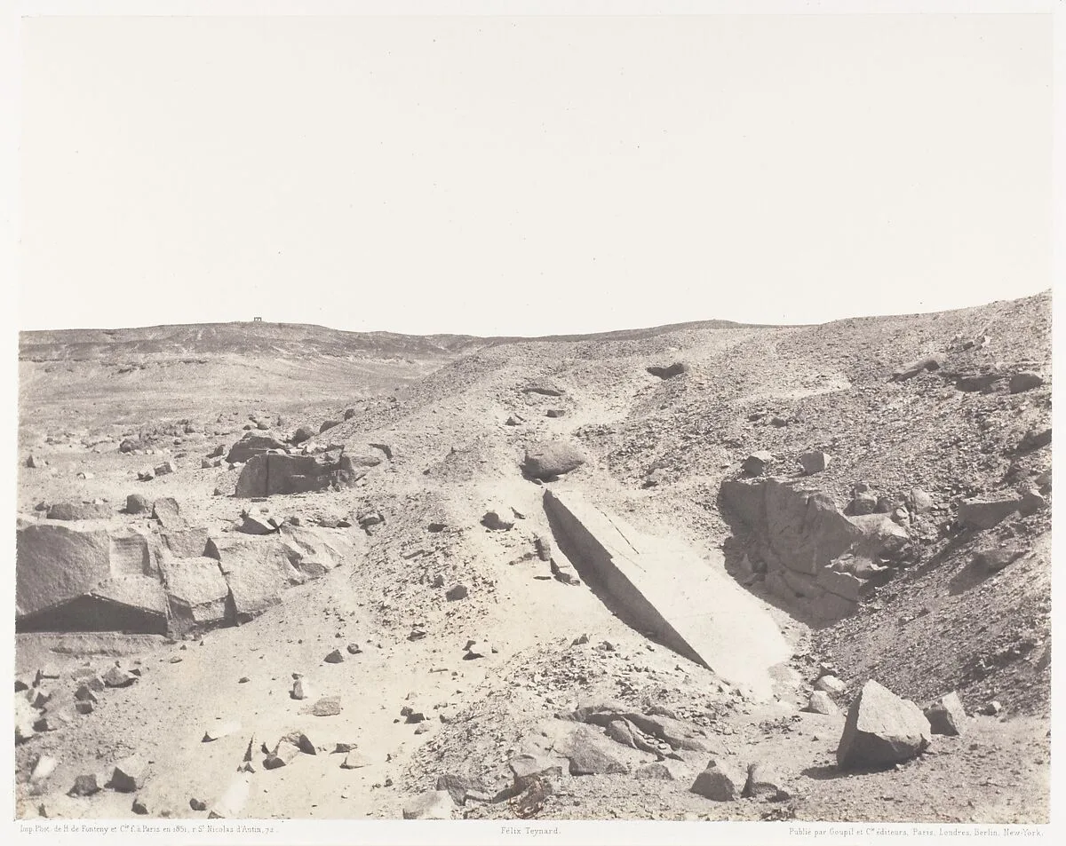 Assouan (Syène), Carrières de Granit - Ancien Système d'Extraction — Félix Teynard|Imprimerie Photographique de H. de Fonteny et Cie