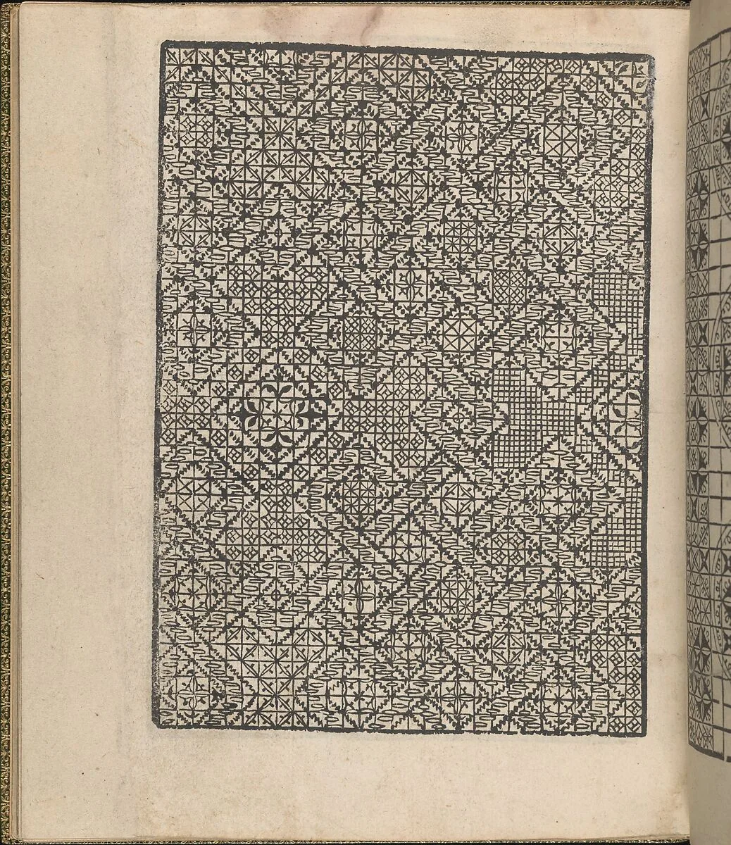 Giardineto novo di punti tagliati et gropposi per exercitio & ornamento delle donne (Venice 1554), page 23 (verso) — Lloyd, Wallis & Lloyd|Matteo Pagano