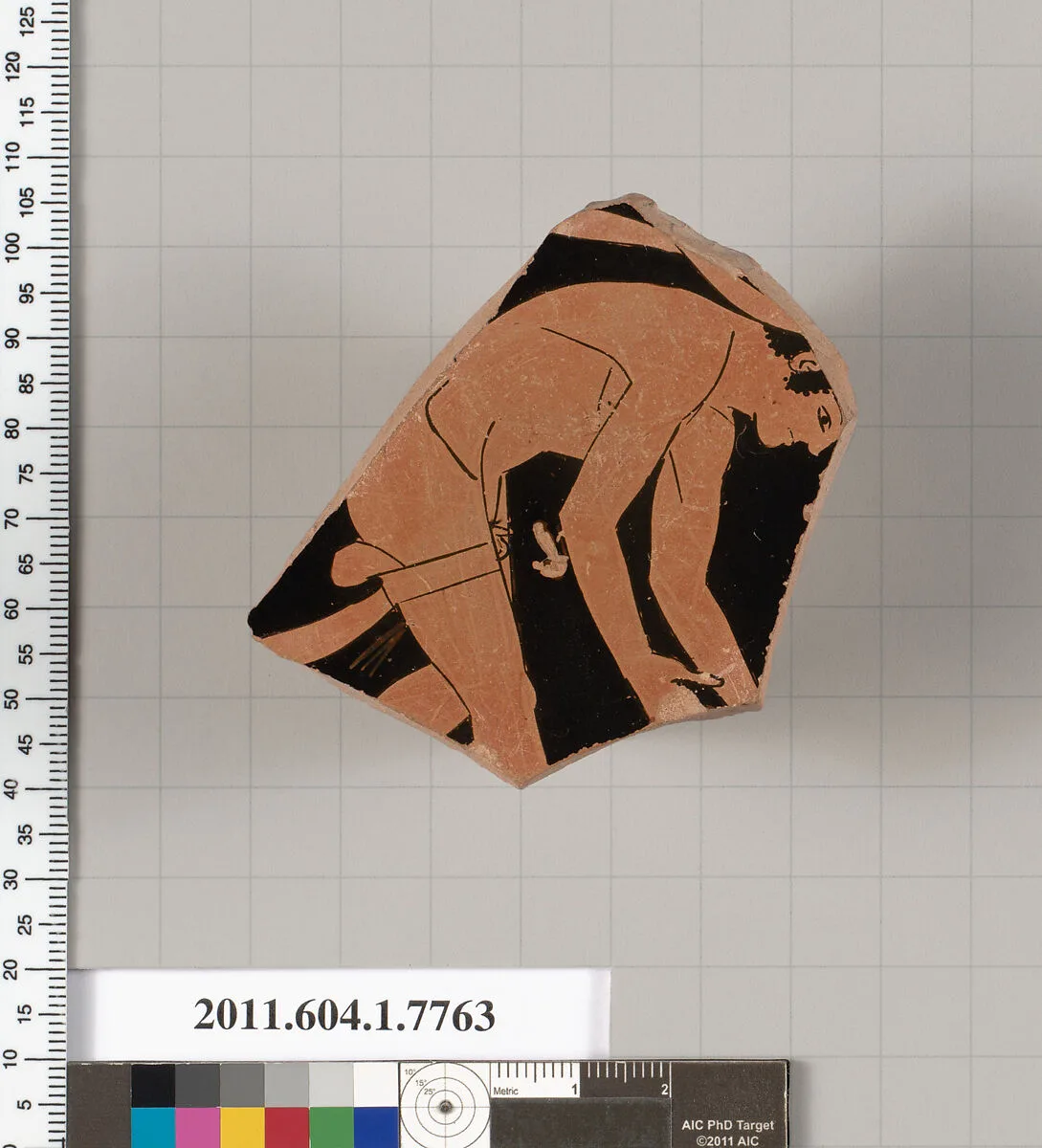 Terracotta fragment of a kylix (drinking cup) — Villa Giulia Painter