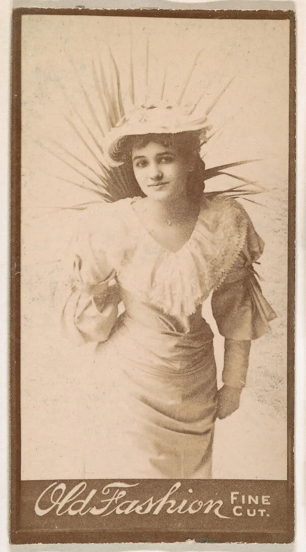 Actress wearing costume with reeds attached at back, from the Actresses series (N664) promoting Old Fashion Fine Cut Tobacco — Unknown