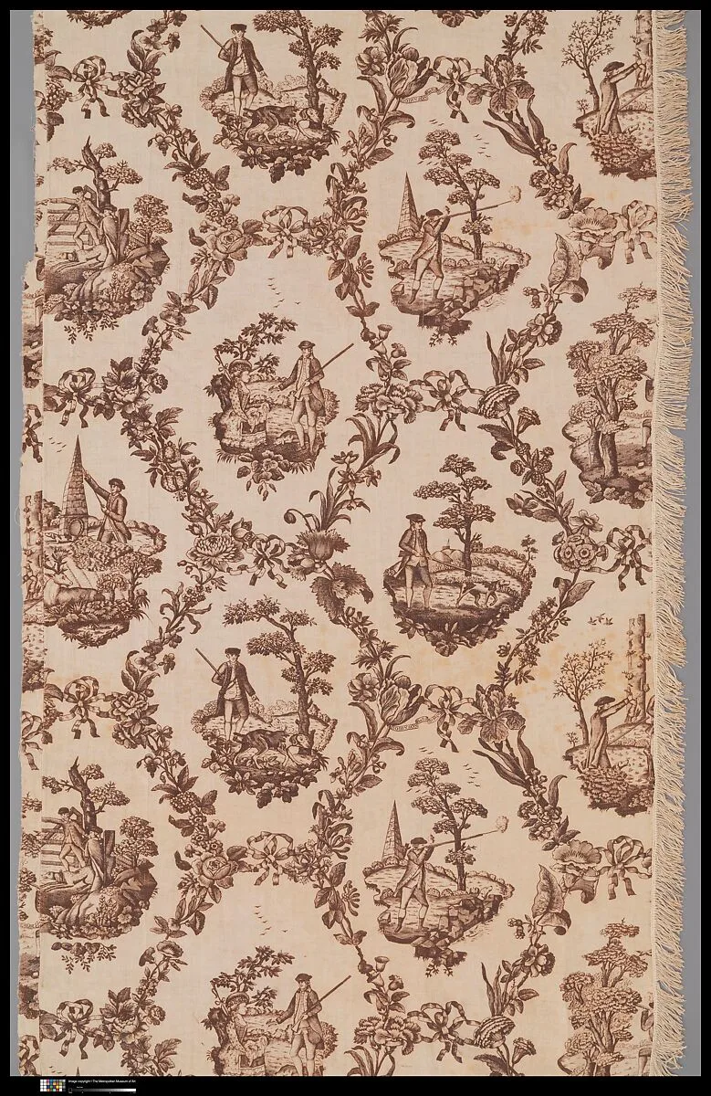 Section of bed curtain — John Robinson
