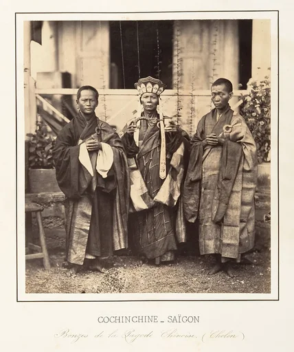 Bonzes de la Pagoda Chinoise (Cholen), Saïgon, Cochinchine
