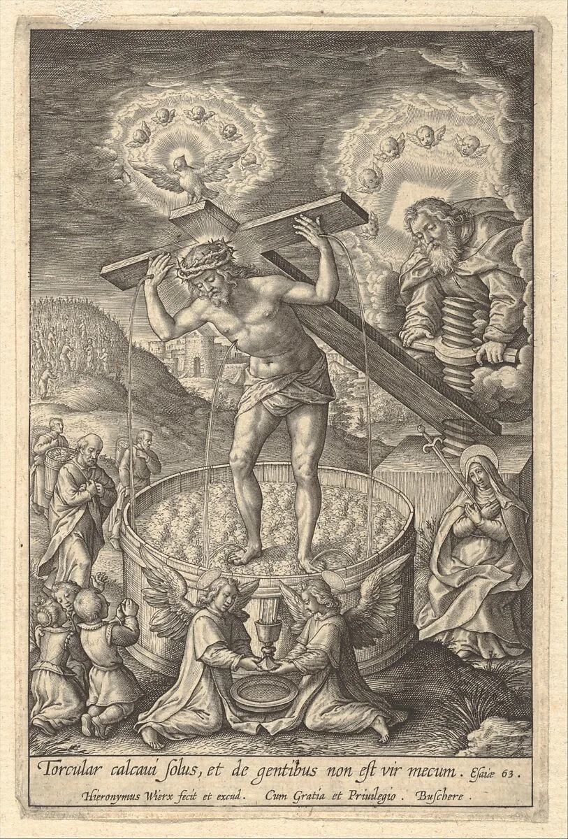 Christ in the Wine Press — Hieronymus (Jerome) Wierix