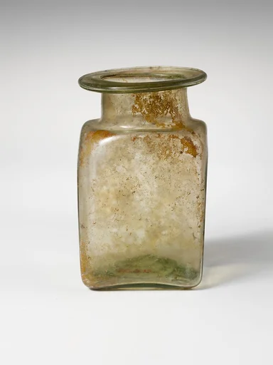 Glass square jar