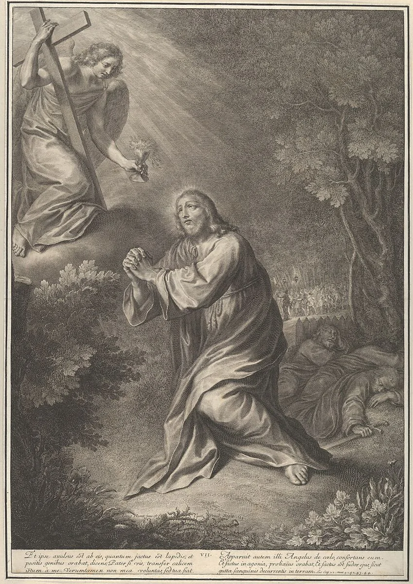 Christ in the Garden, from The Passion of Christ, plate 7 — Grégoire Huret