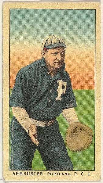 Armbuster, Portland, Pacific Coast League, from the "Obak Baseball Players" set (T212), issued by the American Tobacco Company to promote Obak Mouthpiece Cigarettes — American Tobacco Company