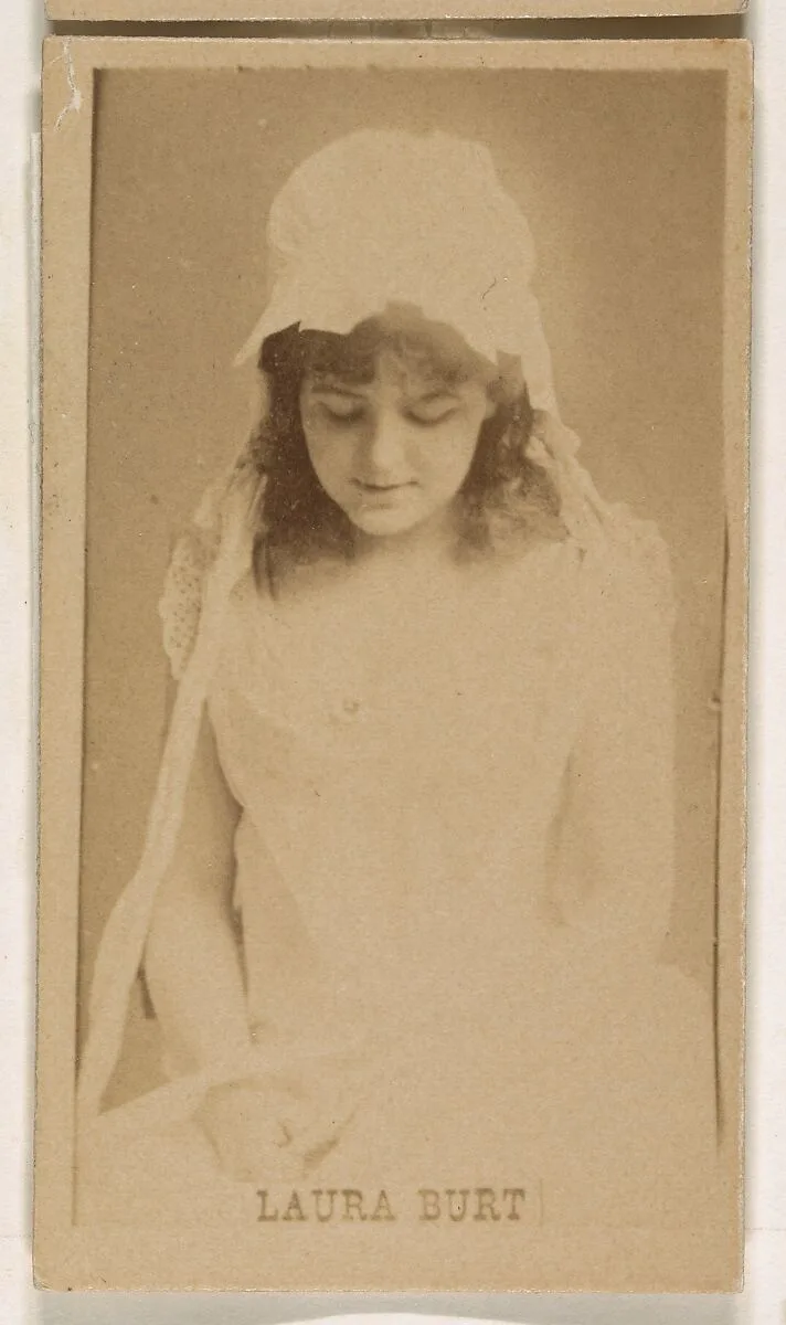 Laura Burt, from the Actresses series (N245) issued by Kinney Brothers to promote Sweet Caporal Cigarettes — Kinney Brothers Tobacco Company