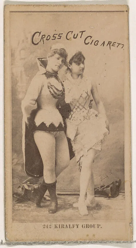 Card Number 242, Kiralfy Group, from the Actors and Actresses series (N145-2) issued by Duke Sons & Co. to promote Cross Cut Cigarettes — W. Duke, Sons & Co.
