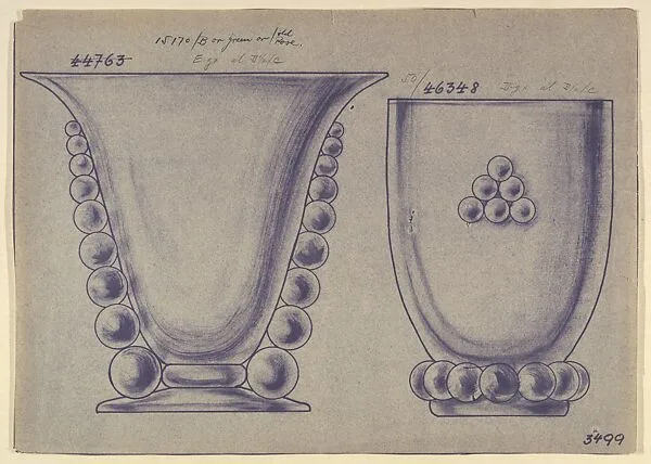 Design for Two Tumblers with Ball Ornament — Anonymous, Czech, early 20th century