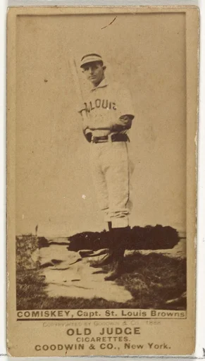 Charles Albert "The Old Roman" Comiskey, Captain, St. Louis Browns, from the Old Judge series (N172) for Old Judge Cigarettes
