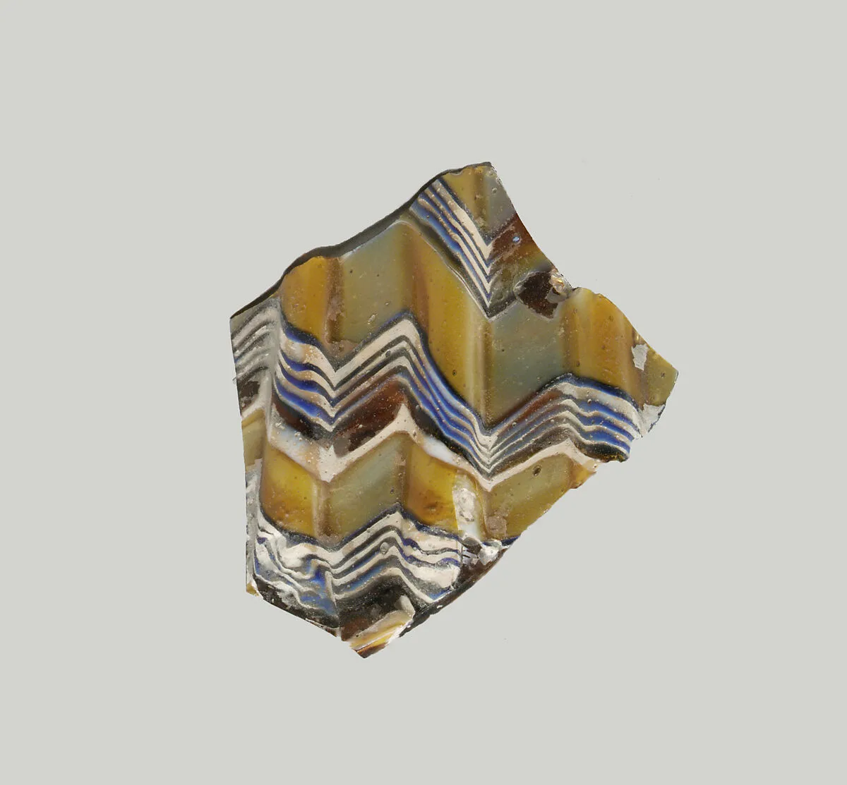 Glass mosaic ribbed bowl fragment — Unknown