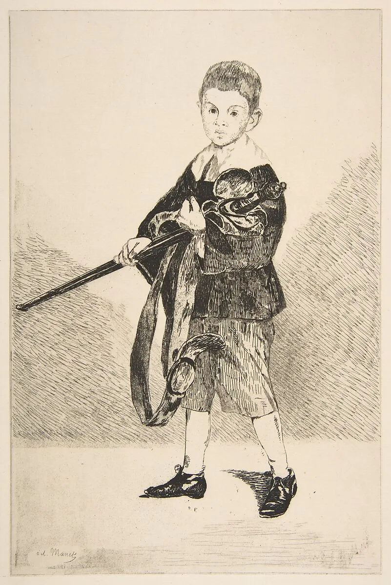 Boy with a Sword, Turned Left — Edouard Manet|Alfred Cadart