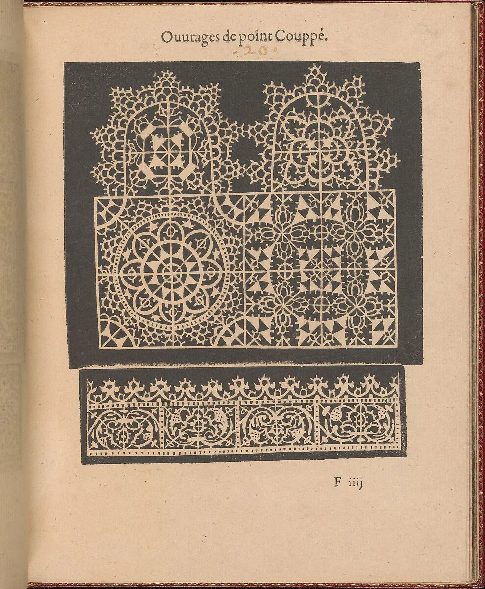 Les Singuliers et Nouveaux Portraicts... page 24 (recto) — Federico de Vinciolo|Jean Le Clerc|Henri III, King of France and Poland|Louise de Lorraine-Vaudemont|Chambolle-Duru