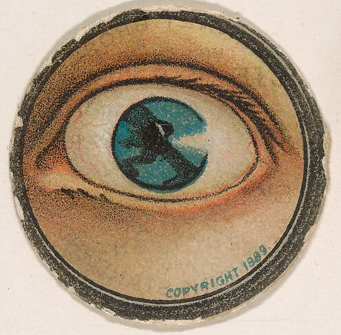 Monocle and Eye (blue), from Jocular Ocular series (N221) issued by Kinney Bros. — Kinney Brothers Tobacco Company